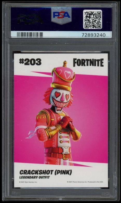 2021 PANINI FORTNITE SERIES 3 #203 CRACKSHOT PINK LEGENDARY PSA 10