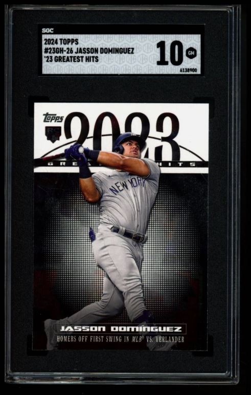2024 TOPPS #23GH-26 JASSON DOMINGUEZ '23 GREATEST HITS RC ROOKIE SGC 10