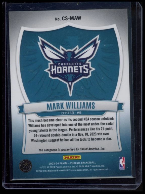 2023 PANINI PHOENIX #CS-MAW MARK WILLIAMS CRUSADE SIGNATURES AUTO