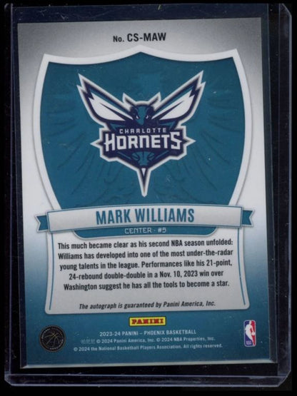 2023 PANINI PHOENIX #CS-MAW MARK WILLIAMS CRUSADE SIGNATURES AUTO
