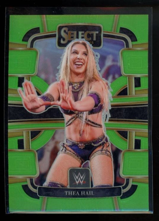 2024 PANINI SELECT WWE #58 THEA HAIL NEON GREEN PRIZMS CONCOURSE /75