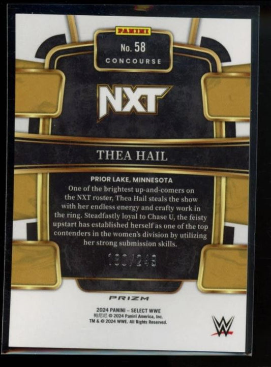 2024 PANINI SELECT WWE #58 THEA HAIL LIGHT BLUE PRIZMS CONCOURSE /249