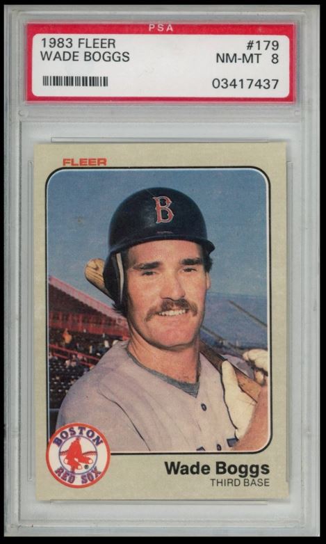 1983 FLEER #179 WADE BOGGS RC ROOKIE PSA 8