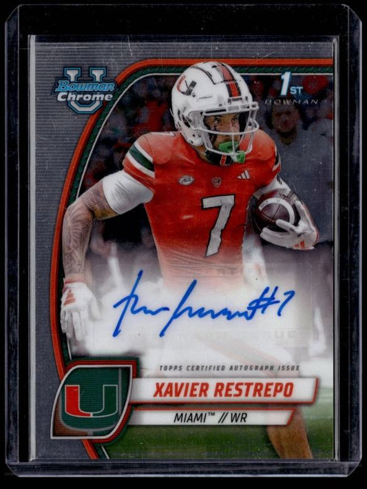 2024 BOWMAN CHROME UNIVERSITY #PA-XRE XAVIER RESTREPO PROSPECT AUTO