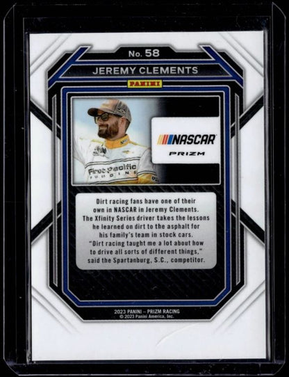2023 PANINI PRIZM #58 JEREMY CLEMENTS WHITE SPARKLE SSP