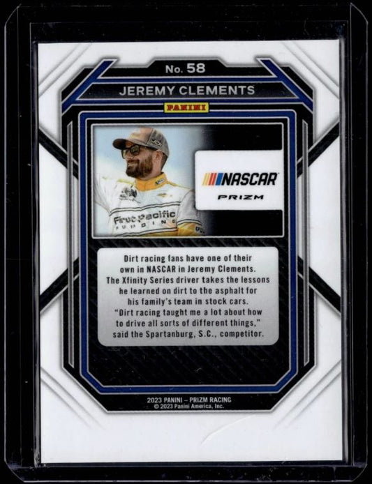 2023 PANINI PRIZM #58 JEREMY CLEMENTS WHITE SPARKLE SSP