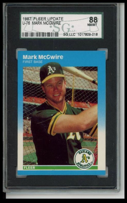 1987 FLEER UPDATE #U-76 MARK MCGWIRE RC ROOKIE SGC 8